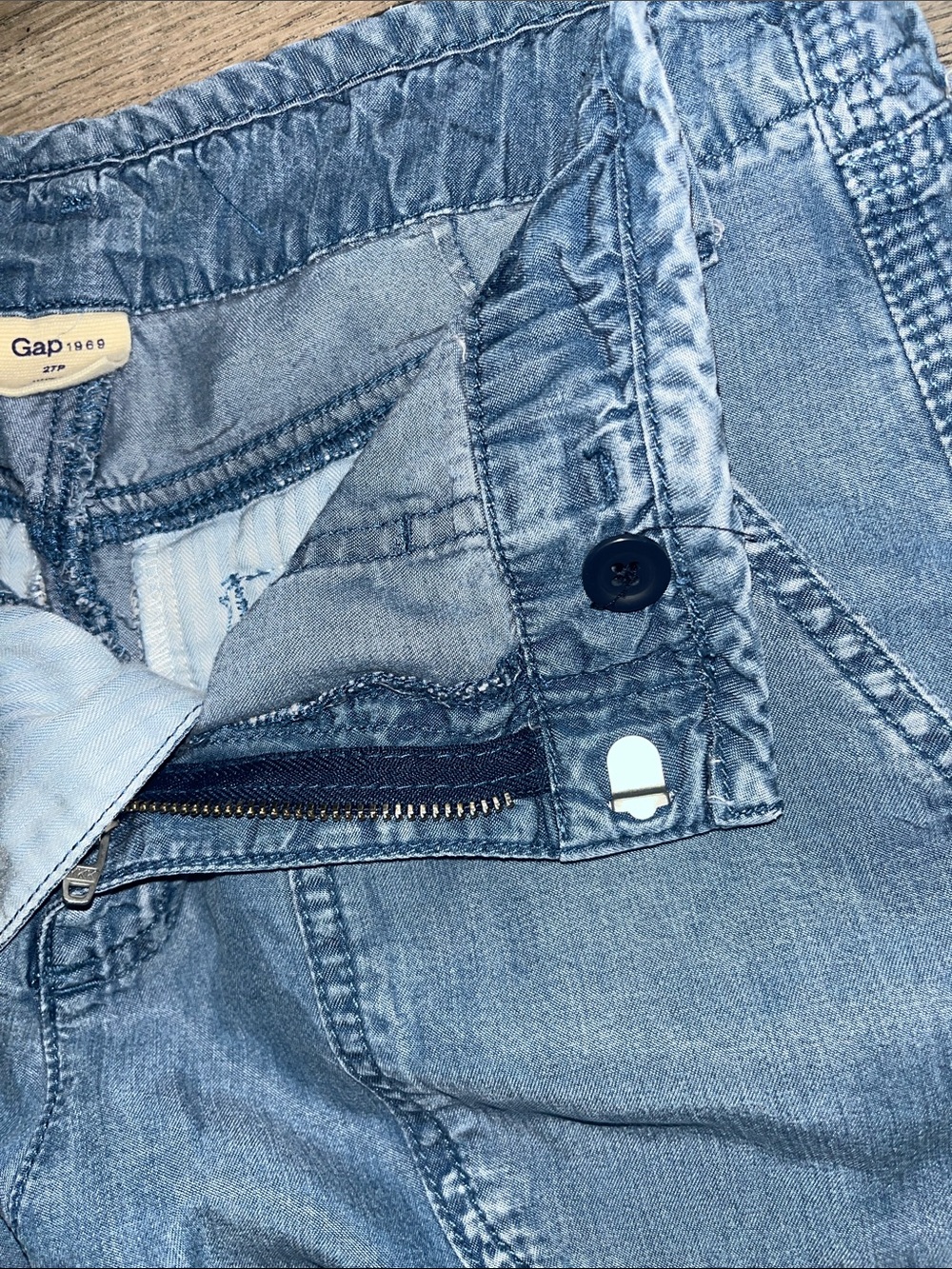 Gap Wide Leg Blue Denim Capri Size 27 P - Picture 8 of 14